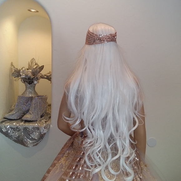 "HELEN" Blush Art Deco Wedding Ballgown Set - Picture 13 of 16